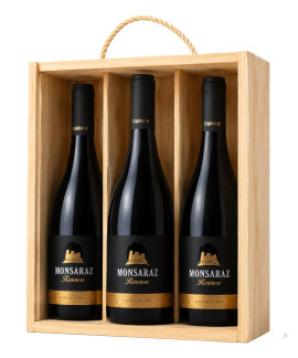 Vinho Monsaraz Reserva Kit 3 Garrafas 750ml Caixa Madeira